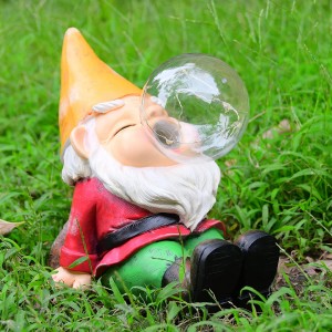 Garden Gnomes Statues Decor Outdoor Gnomes Garden Decorations Funny with Solar Light for Yard Lawn Decoration
