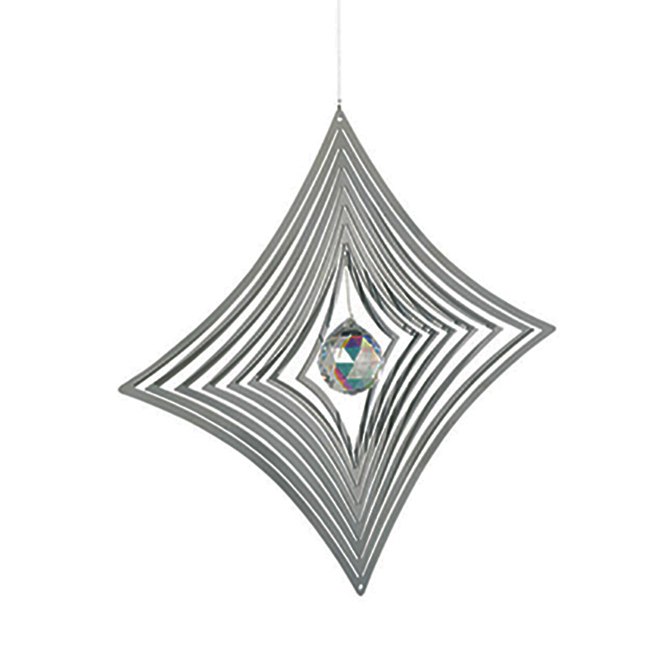 Wholesale 8 inch garden yard decor Star craft whirligig 3d stainless steel metal wind spinner Featured Image