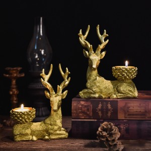 2023 European deer candlestick creative ornaments home living room decoration study desktop ornaments resin crafts wholesale