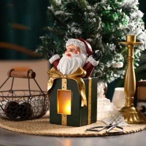 Christmas old man resin ornaments cartoon new luminous decoration doll fun desktop crafts gifts wholesale