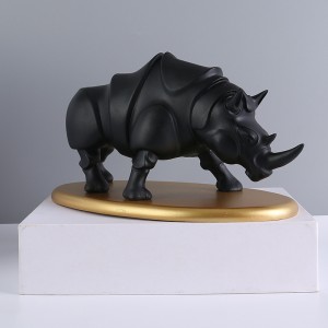 2023 Resin crafts home entrance desktop decorative base rhinoceros ornaments cattle breath ornaments accompanied by gift