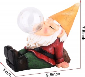 Garden Gnomes Statues Decor Outdoor Gnomes Garden Decorations Funny with Solar Light for Yard Lawn Decoration