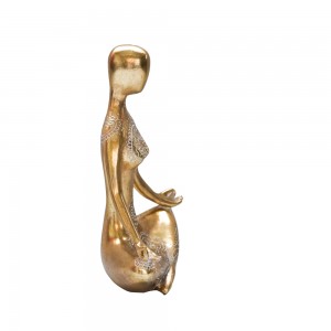 Hot Gold Sitting Floral Yoga Figurine Ornament Home Decor Resin Crafts Indoor Decoration