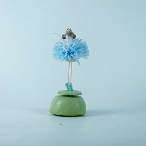 Wholesale new hot holiday gifts cute fluffy dress fairy creative doll music box desktop ornaments