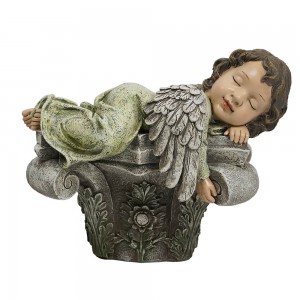 2022 High quality Resin Baby Angel Sleeping flower Pot for garden