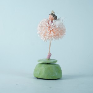 Wholesale new hot holiday gifts cute fluffy dress fairy creative doll music box desktop ornaments