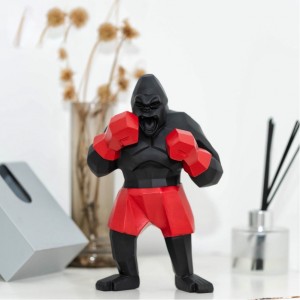 2023 Resin Crafts Sculpture Boxing King Kong Gorilla Animal Ornament Modern Simple Creative Home Decoration