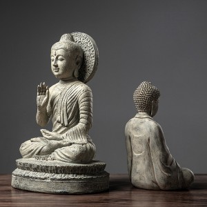 New Chinese style Buddha statue ornaments living room entrance home decorations Zen semi-handmade resin crafts