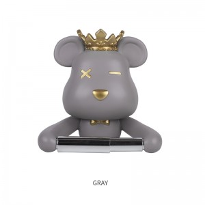 2023Crown Violent Bear Resin Roll Holder Animal Hanging Decoration Modern Simple Home Decoration No Flush Toilet Bathroom