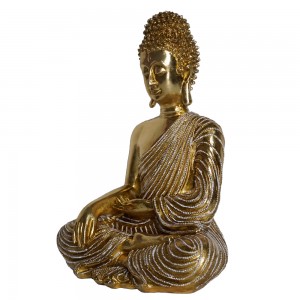 Wholesale meditation pearl surplice gold buddha statue indoor ornament home decoration resin crafts