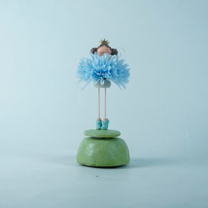 Wholesale new hot holiday gifts cute fluffy dress fairy creative doll music box desktop ornaments