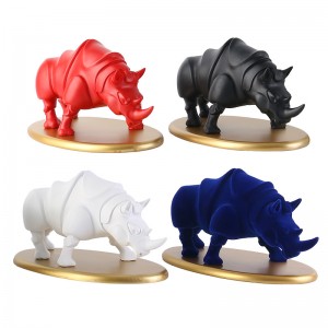 2023 Resin crafts home entrance desktop decorative base rhinoceros ornaments cattle breath ornaments accompanied by gift