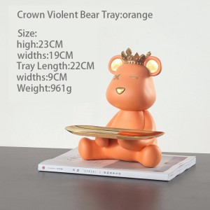 2023 Crown Violent Bear Storage Decoration Animal Ornament Modern Simple Home Decoration Handmade Crafts