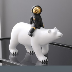 2023 Light Luxury Plating Spaceman Resin Craft Decoration Modern Design Bear Astronaut Craft Ornament