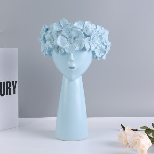 2023 Wholesale Resin crafts girl sculpture Scandinavian home decoration creative vase ornament girl desktop furnishings