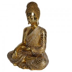 Wholesale meditation pearl surplice gold buddha statue indoor ornament home decoration resin crafts