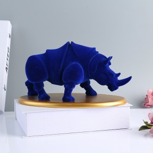 2023 Resin crafts home entrance desktop decorative base rhinoceros ornaments cattle breath ornaments accompanied by gift