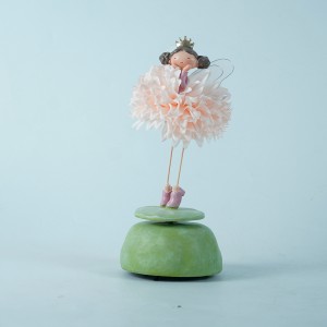 Wholesale new hot holiday gifts cute fluffy dress fairy creative doll music box desktop ornaments