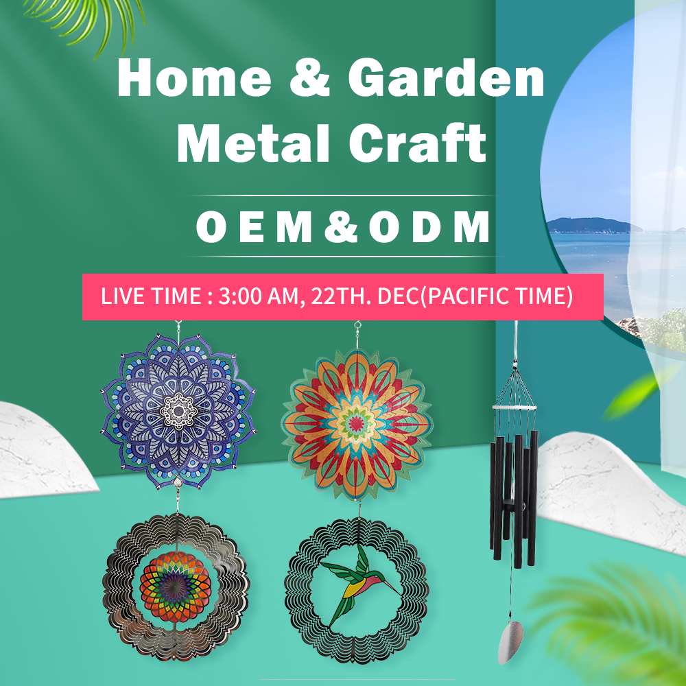 Anyou Live Stream for Metal Home & Garden decor- metal wind spinner & wind chimes