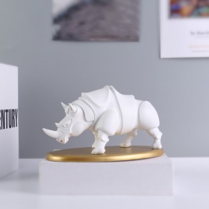 2023 Resin crafts home entrance desktop decorative base rhinoceros ornaments cattle breath ornaments accompanied by gift