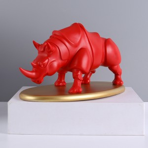 2023 Resin crafts home entrance desktop decorative base rhinoceros ornaments cattle breath ornaments accompanied by gift