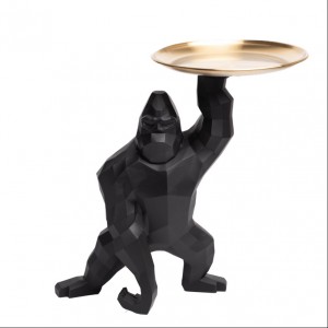 2023 King Kong Gorilla Ornament Modern Simple Creative Resin Crafts Home Decorations Storage Tray Animal Ornament