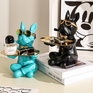 2023 Resin craft dangling cigarettes bulldog dog ornaments storage decorations animal sculpture home decoration storage tray