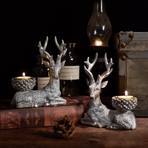 2023 European deer candlestick creative ornaments home living room decoration study desktop ornaments resin crafts wholesale