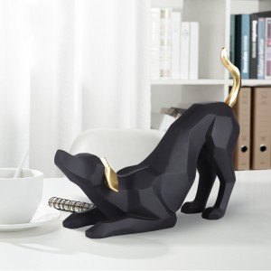 Geometric cut dog ornaments resin crafts Scandinavian creative home decoration living room desktop animal ornaments