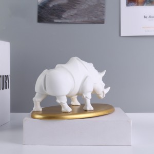 2023 Resin crafts home entrance desktop decorative base rhinoceros ornaments cattle breath ornaments accompanied by gift