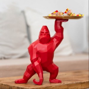 2023 King Kong Gorilla Ornament Modern Simple Creative Resin Crafts Home Decorations Storage Tray Animal Ornament