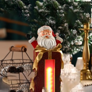Christmas old man resin ornaments cartoon new luminous decoration doll fun desktop crafts gifts wholesale
