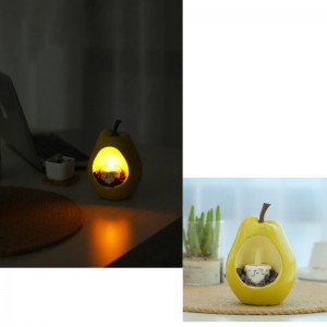 2023 New resin crafts ornaments LED light-emitting desktop fruit pear apple pomegranate home exquisite decorations