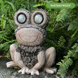 Wholesale yoga frog statue Garden Decorations Resin Garden Frog Statue with Solar Light,Lawn Ornament