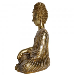 Wholesale meditation pearl surplice gold buddha statue indoor ornament home decoration resin crafts