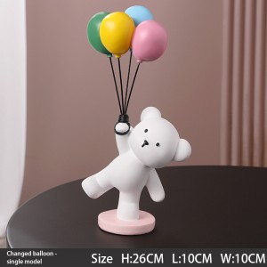 2023 Balloon bear resin ornaments children’s room decorations creative couple wedding cute new year rabbit ornaments