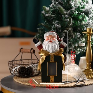 Christmas old man resin ornaments cartoon new luminous decoration doll fun desktop crafts gifts wholesale