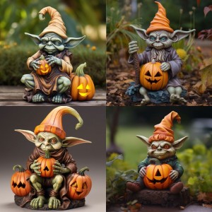 Cross-border Halloween pumpkin garden decoration vampire ornaments cute spooky landscape resin cartoon crafts