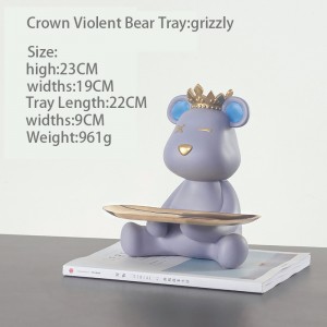 2023 Crown Violent Bear Storage Decoration Animal Ornament Modern Simple Home Decoration Handmade Crafts