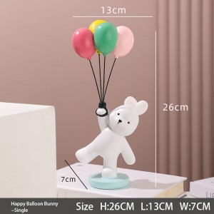 2023 Balloon bear resin ornaments children’s room decorations creative couple wedding cute new year rabbit ornaments