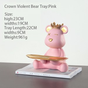 2023 Crown Violent Bear Storage Decoration Animal Ornament Modern Simple Home Decoration Handmade Crafts