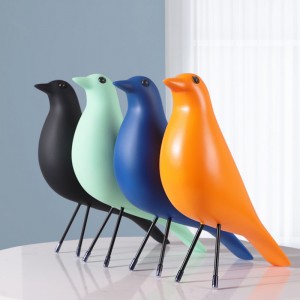 2023 Hot Selling Bird Eames Resin Bird Ornament Crafts Multiple Colors Office Furniture Decoration