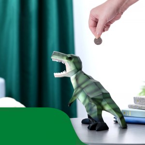 2023 Exquisite geometric Tyrannosaurus rex fun deposit box children’s resin gifts weird and wacky creative ornaments high-grade