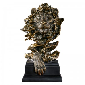 American vintage animal copper lion head resin desktop ornaments ornaments soft furnishing home decoration