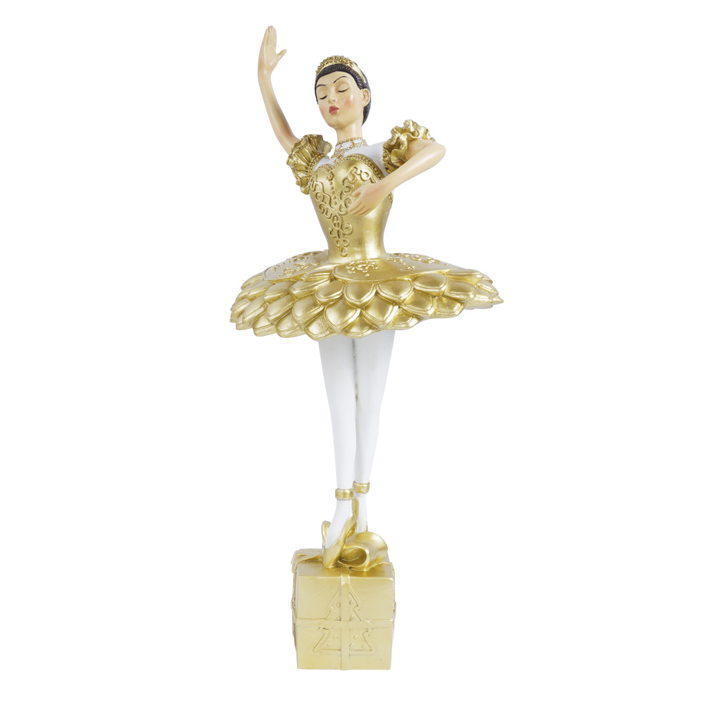 2022 New arrival resin craft ornament golden ballet dancer sculpture for home decoration and gift Featured Image