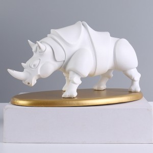 2023 Resin crafts home entrance desktop decorative base rhinoceros ornaments cattle breath ornaments accompanied by gift