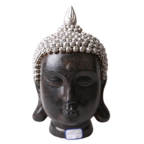 2020 hotsell big tabletop inner heart peaceful Meditating Buddhist Head Resin Thai buddha Statue