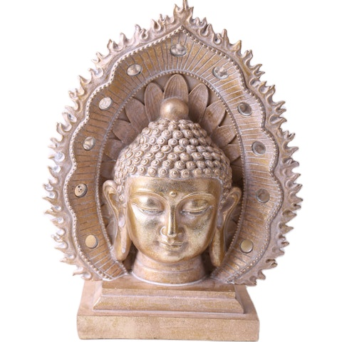 2020 Hotsell tabletop inner heart peaceful Meditating Buddha Head Resin Thai buddha Statue Product with Foundation