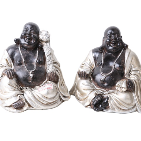 2020 hotsell bigl tabletop cute sitting laughing-Buddhist Resin buddha Statue