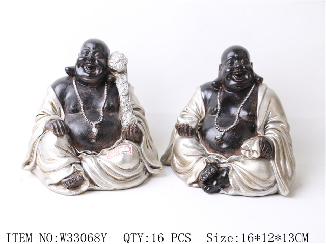 2020 hotsell bigl tabletop cute sitting laughing-Buddhist Resin buddha Statue